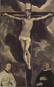 El Greco Christ on the Cross Adored by Two Donors (mk05) France oil painting artist
